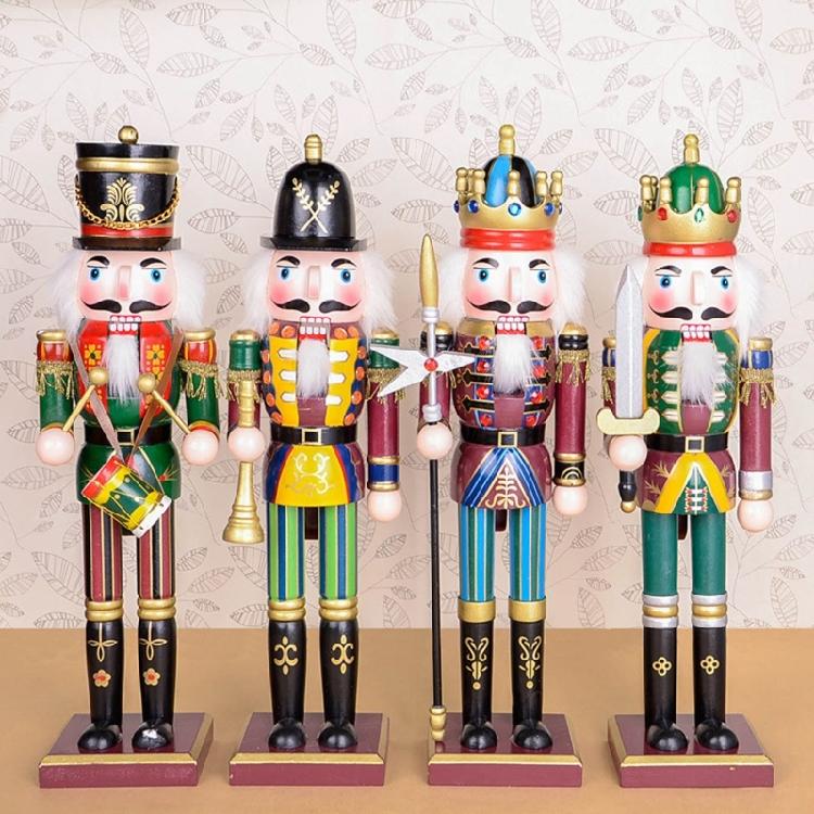 Красочная деревянная фигурка Щелкунчика Короля Рождественский декор для полок