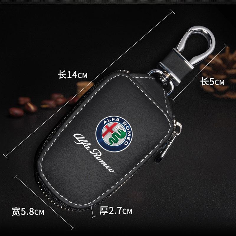 For Alfa Romeo 2026 Hot Sticker Car Keychain Key Protector Bag Key Holder Case Keyring Wallet For Alfa Romeo giulietta 159 mito