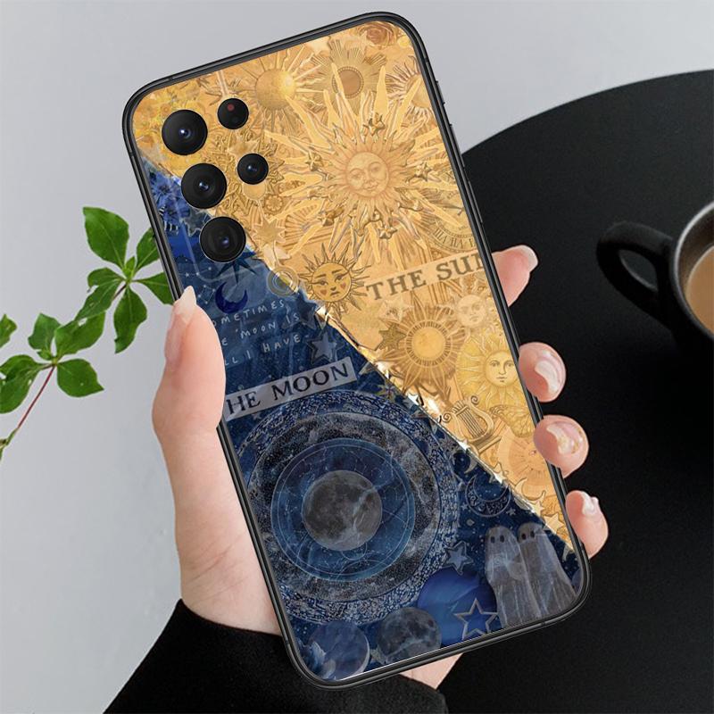 Эстетичный чехол для телефона Луна и Солнце Для Samsung Galaxy S25 S24 S23 S22 S21 Ultra S24 S23 S22 S21 S25 Plus S24 S25 FE