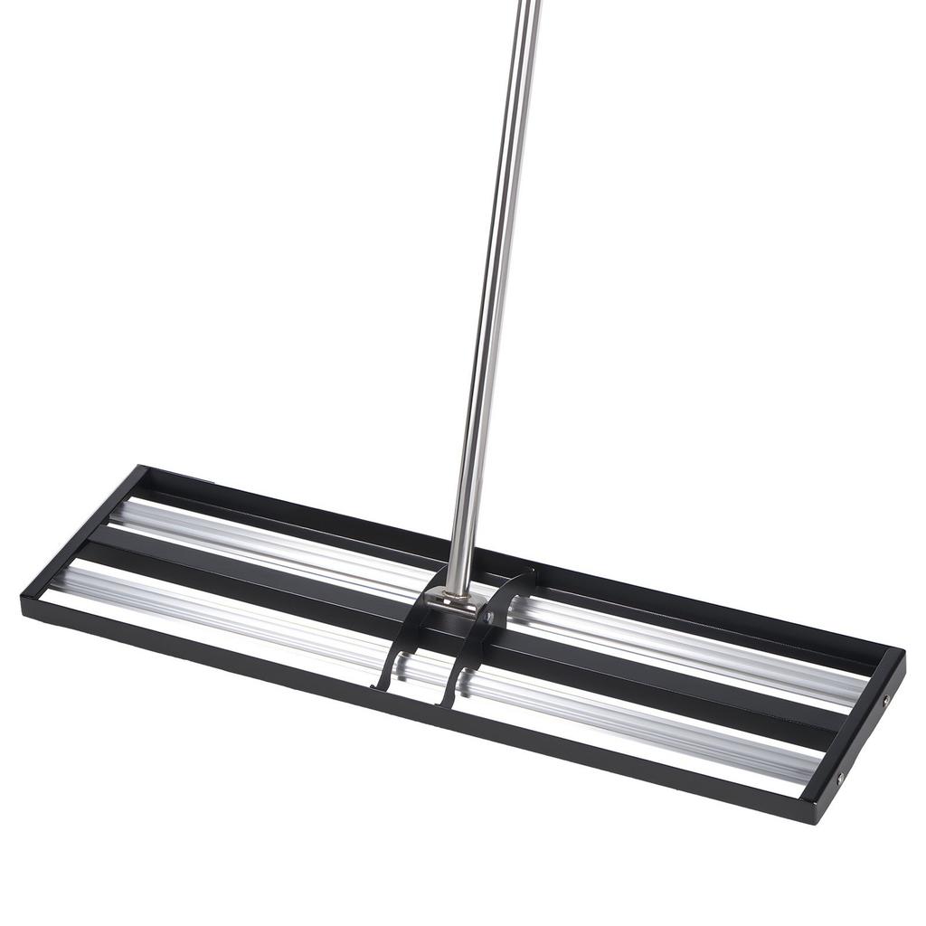 Updated Lawn Leveling Rake with Roller, 30" x 10" Stainless Steel Lawn Leveler with 83.9" Adjustable Handle, Heavy Duty Yard Leveling Rake, Effort