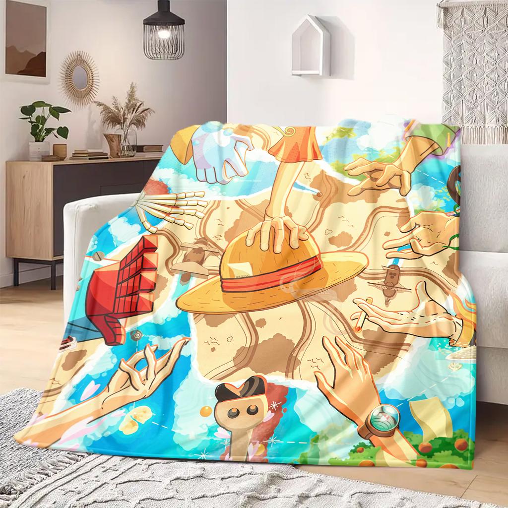 ONE PIECE Print Blanket Warm Comfortable Flannel Blanket Suitable for Bedrooms,Sofas, Beds,Chairs,Travel -QIAO77