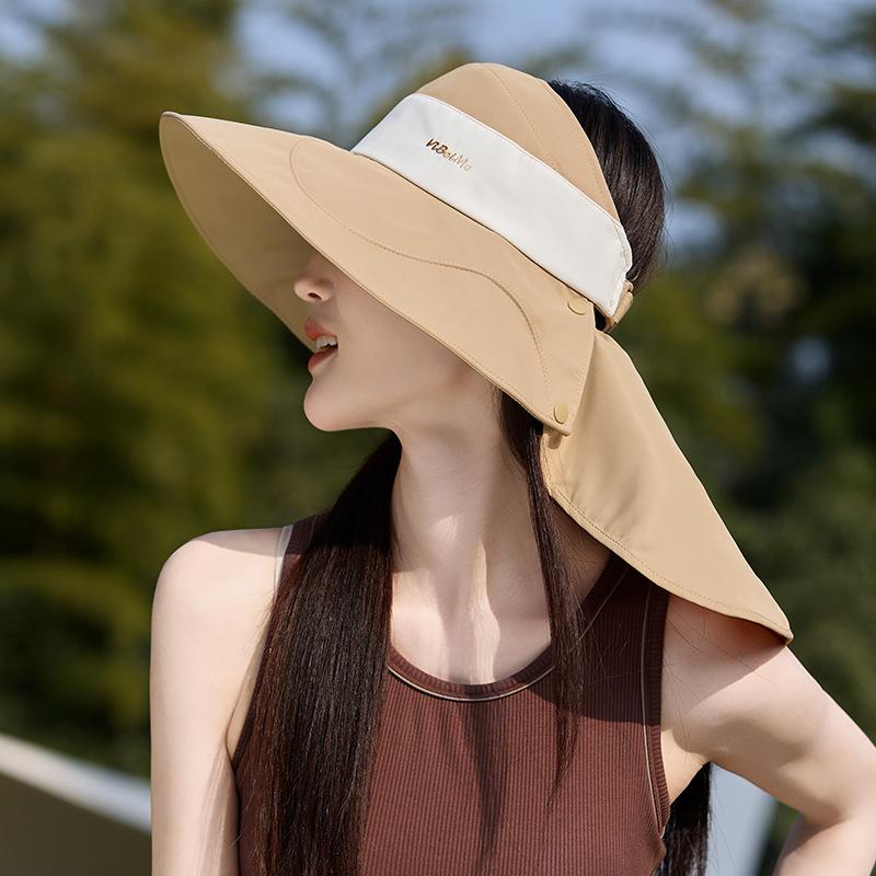 Premium Empty Top Shawl Hat Spring and Summer Fashion Big Edge Sun Protection Hat Outdoor UV Protection Bucket Hat