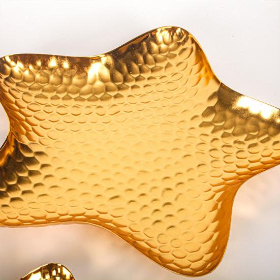 Креативный металлический поднос для десертов в форме звезды, маленькая тарелка для закусок для торта, фруктов, снеков, многофункциональная ретро посуда для вечеринки, пикника