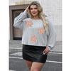Spring and Autumn Loose Top Plus Size Women's Embroidered Flower Beaded Patchwork T-Shirt Base Shirt for Women