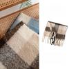 Scarf Thickened In Winter New Style Soft Fluffy Lazy Style Blue Plaid Women's Warm Scarf Student Couple Style