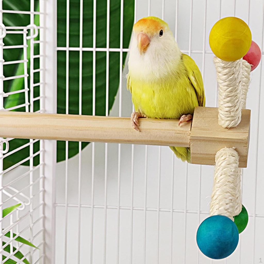 Parrot Perch Tabletop Bird Standing Budgie Exercise Toy Station Pole Stand Branch for