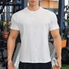Summer Gym Top Round Neck Slim Fit Muscular Men Training T-shirt Short Sleeves Stretchy Slim Fit Jogging Exercise Tee