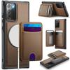 For Samsung Galaxy Note20 Magnetic Case JEEHOOD J10 Leather Back Phone Cover with Detachable Card Holder Kickstand