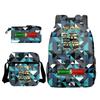 American Shanhaijing Funny Abstract Pattern Backpack Elementary School Bag Three-piece Set