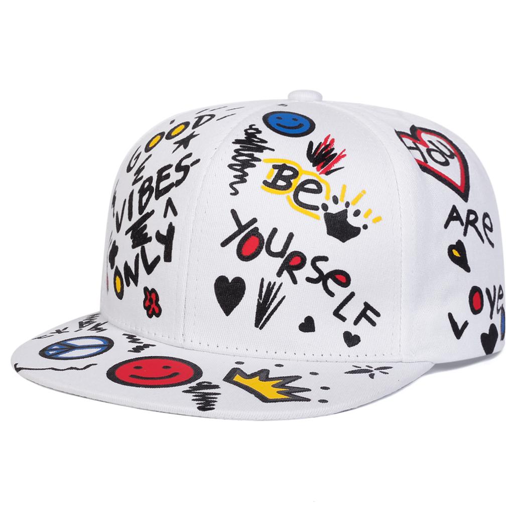 Unisex Smiling Graffiti Print Hip-hop Hats Fashion Spring Autumn Outdoor Adjustable Casual Baseball Caps Sunscreen Hat
