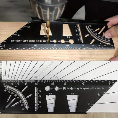 1 шт., гладкая столярная линейка из алюминиевого сплава, 3D измеритель угла наклона, квадратный размер, маркировка 45 градусов и 90 градусов, точная мера, многофункциональный инструмент