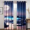 Night Stars Moon Aurora Scenery Curtains Luxury Living Room Bedroom Home Decor Curtains Bohemian Style 2 Panels