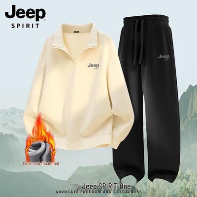 Мужской комплект: Толстовка с воротником-стойкой на флисе и штаны JEEP SPIRIT