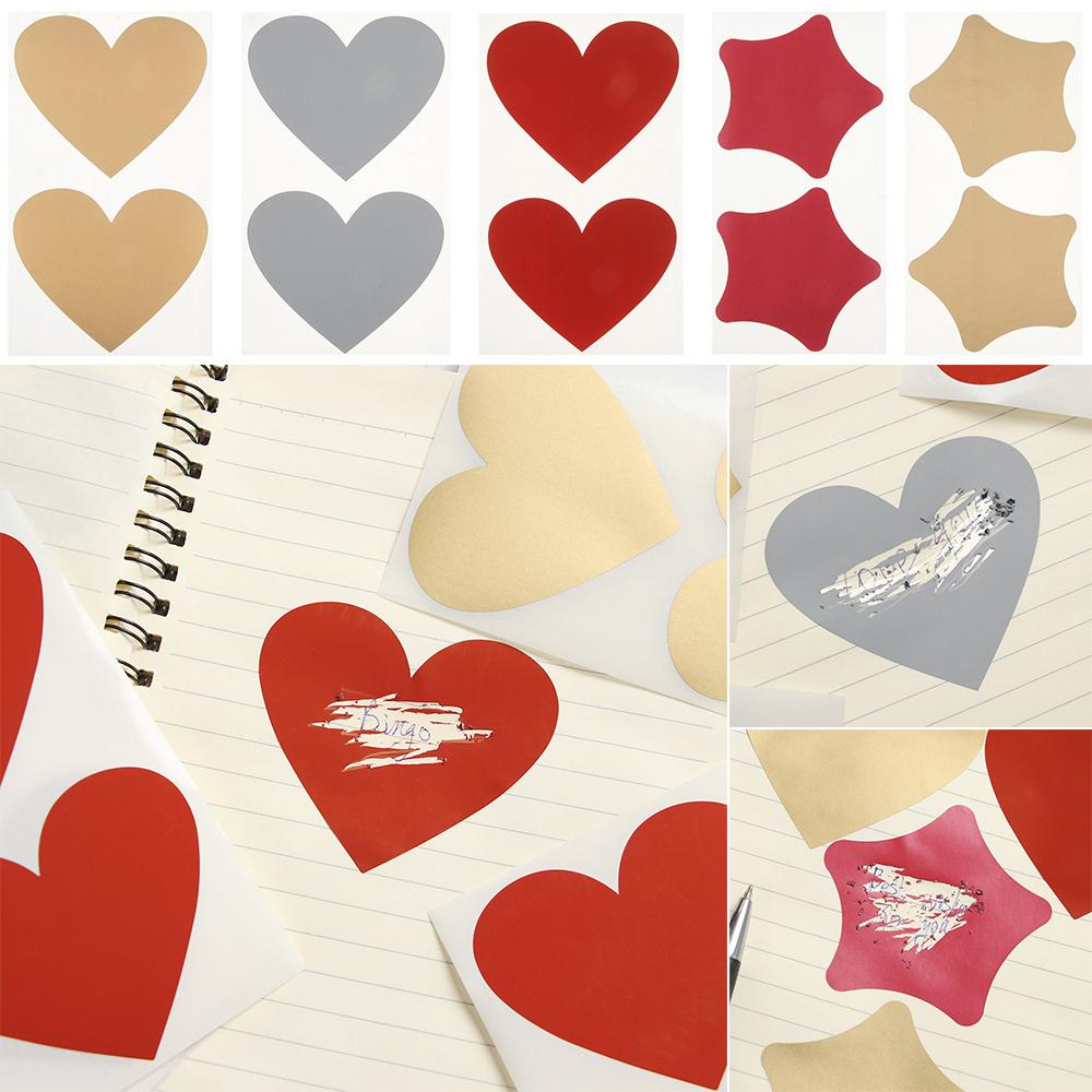 Shape Pentagram Scratch Coating Stickers Self-adhesive Scratch Card Sticker Multifunctional Labels