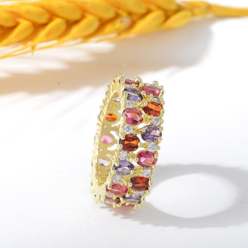 Открытое кольцо-цветок из меди с цирконами для женщин, с регулируемым размером и в рождественском стиле