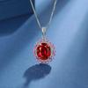 Exquisite Ruby and Garnet Pendant Necklace with Large Pigeon Egg Stone