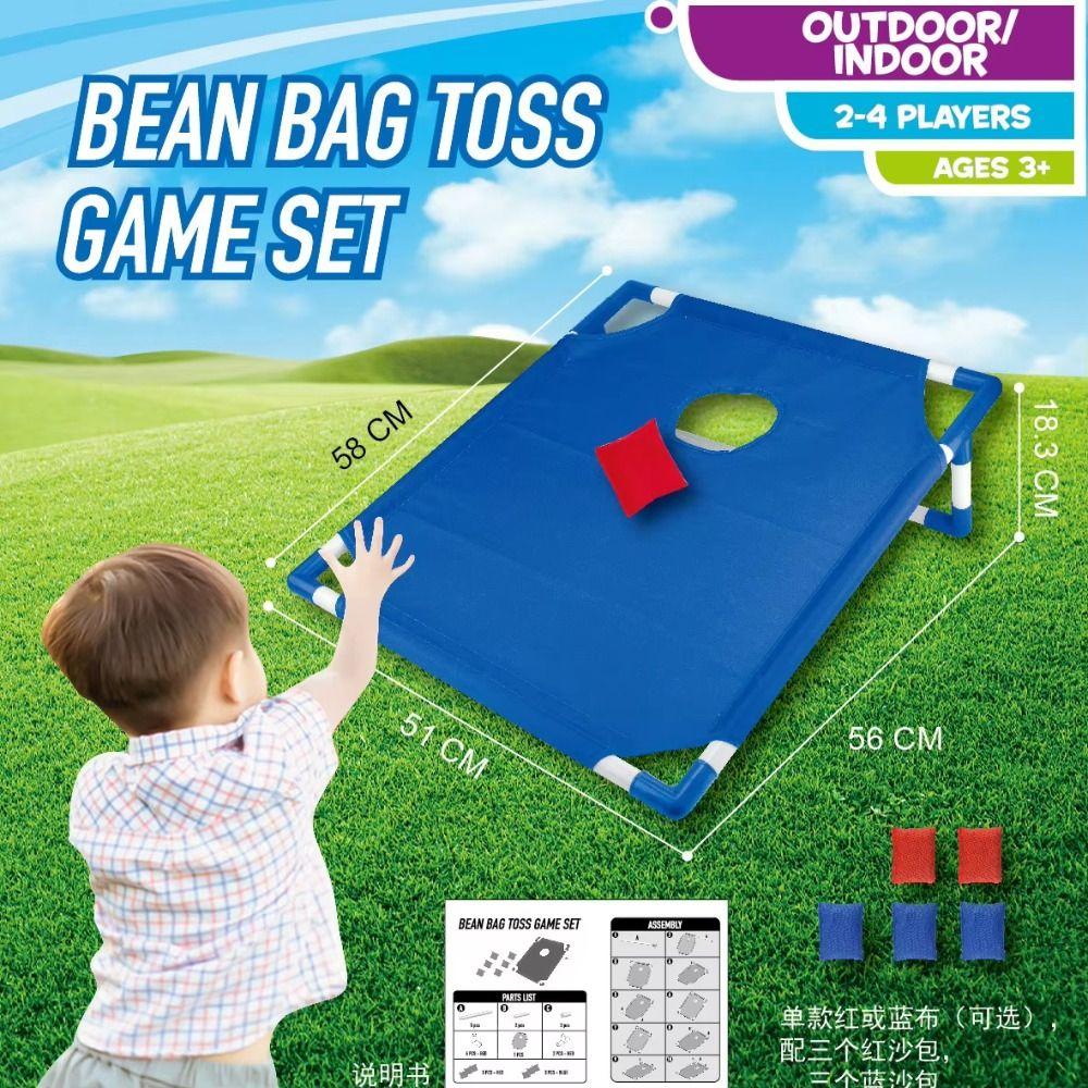 Red Blue Bean Bags Game Throwing Cornhole Game Board Portable Cornhole Set  Sports Toys