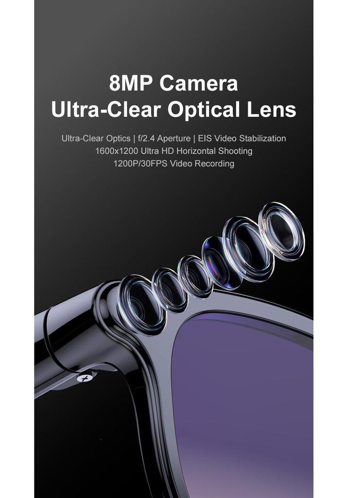AI Smart Glasses: 8MP HD Camera, Bluetooth Calls, Voice Assistant & Real-time Translation