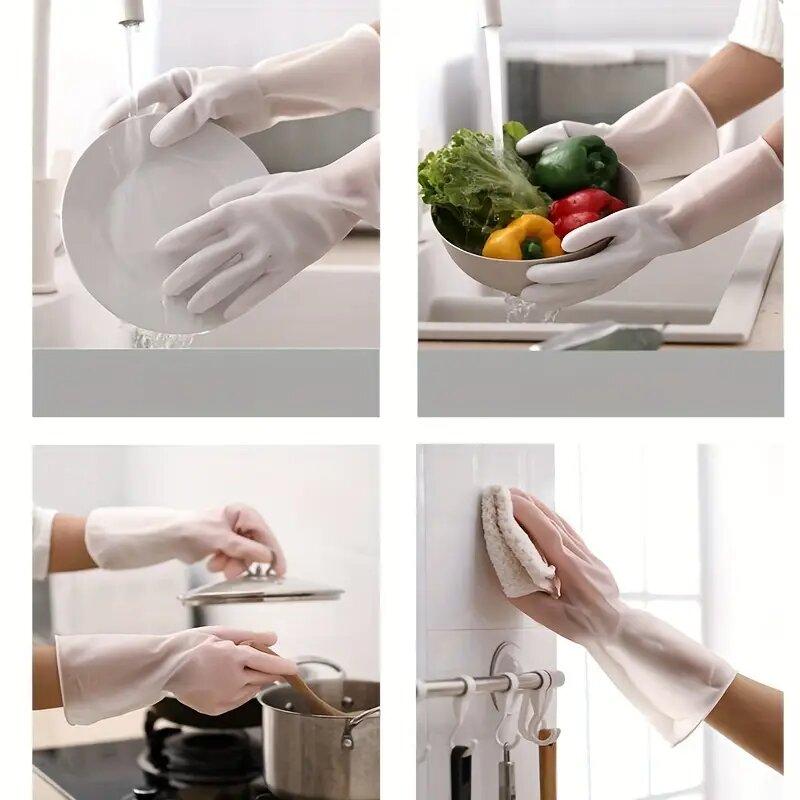 Kitchen Gloves Rubber Household PVC Dishwashing Tools 1PCS Reusable Durable Cleaning Tools Non-slip Protective Handwear Premium Accessories