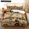 3D Anime Fairy Tail Bedding Set Bed Three-piece Set Duvet Cover Single Double Bed Queen Size Duvet Cover Set Adult Kid's Bedroom