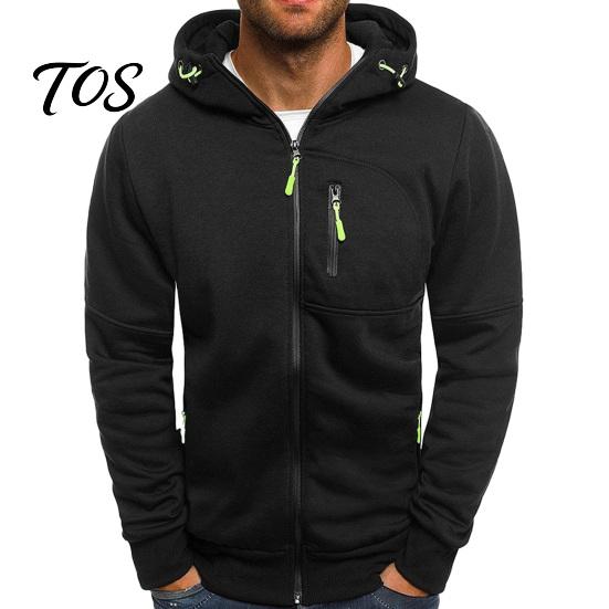 Casual Lightweight Outerwear Men Zip-up Hoodie, Athletic Hooded Jacket, Long Sleeve Sweatshirt Versatile Exercise Sports Jacket with Zippered Pockets