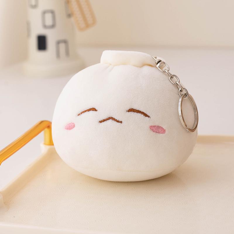 11cm Mini Rice Bao Steamed Stuffed Bun Plush Dumplings Keychain Cute Bag Pendant Decoration
