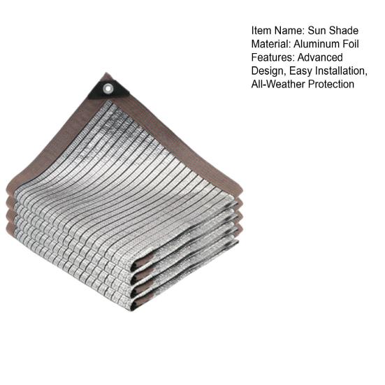 Yousheng Sun Shade Sail Aluminum Foil Shade Cloth UV Block Tear-Resistant Canopy Weather-Resistant Privacy Screen for Patio Garden Backyard Pool