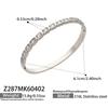 Waterproof 316L Stainless Steel 18K Gold Plated Flower Zircon Stacking Bangle Bracelet Set Non-tarnish Women Jewelry