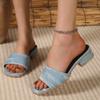 Мода 2024 года, новые женские тапочки, европейские и американские, квадратная голова, рыбий рот, плоская подошва, толстый каблук, пляжные тапочки для женщин