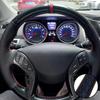 Hand Sewing Carbon Fiber Leather 2011-2016 Avante i30 2012-2016 Steering Wheel Cover For Hyundai Elantra Car Accessories