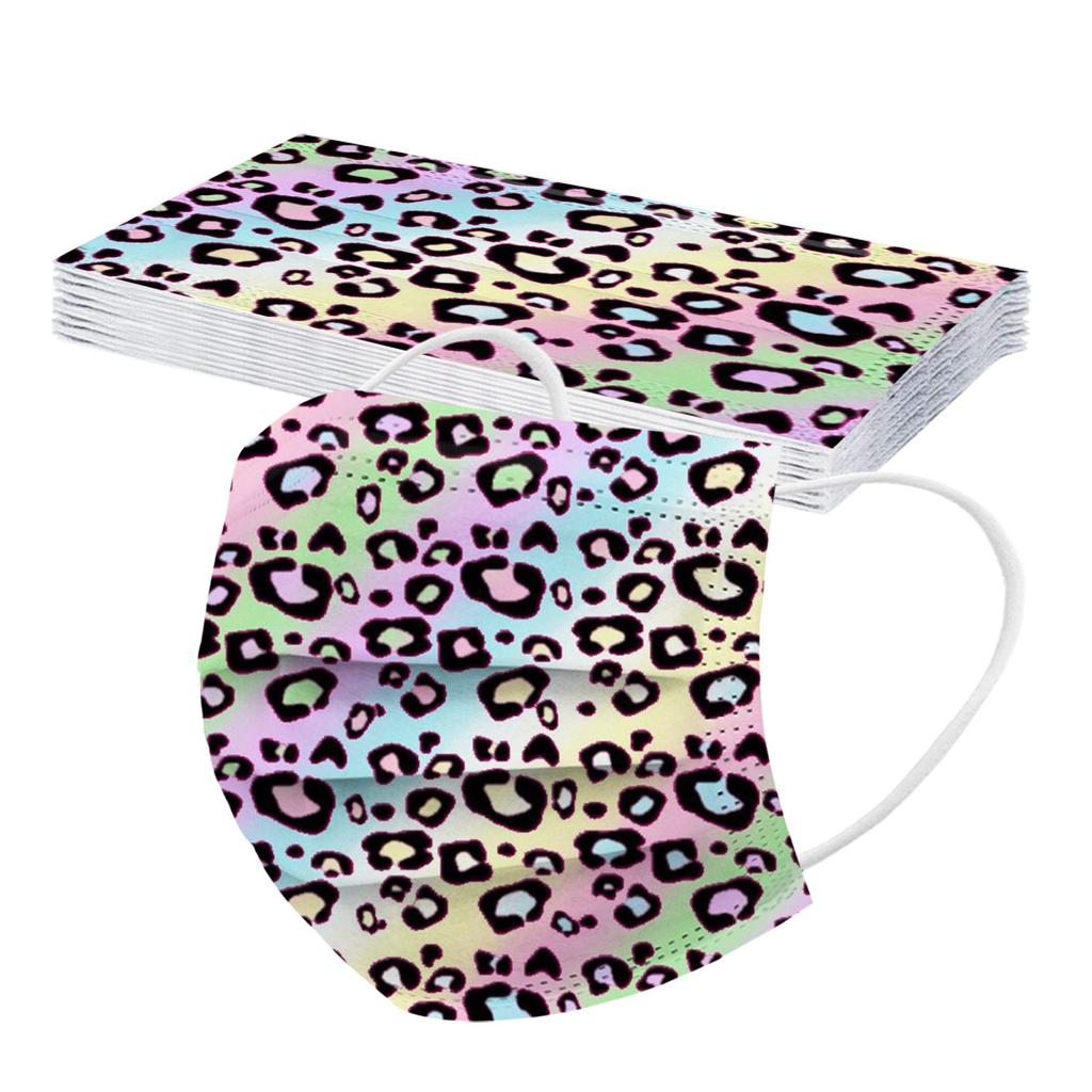 10 шт. трехслойная одноразовая пыленепроницаемая защитная маска с леопардовым принтом для взрослых