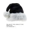 Santa Hat Plush Eye-catching Widely Use Black Soft Xmas Santa Cap for Home