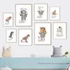 Bathroom Humor Dinosaur Zebra Lion Elephant Dog Wall Art Print Canvas Painting Nordic Posters Wall Pictures Toilet Room Decor