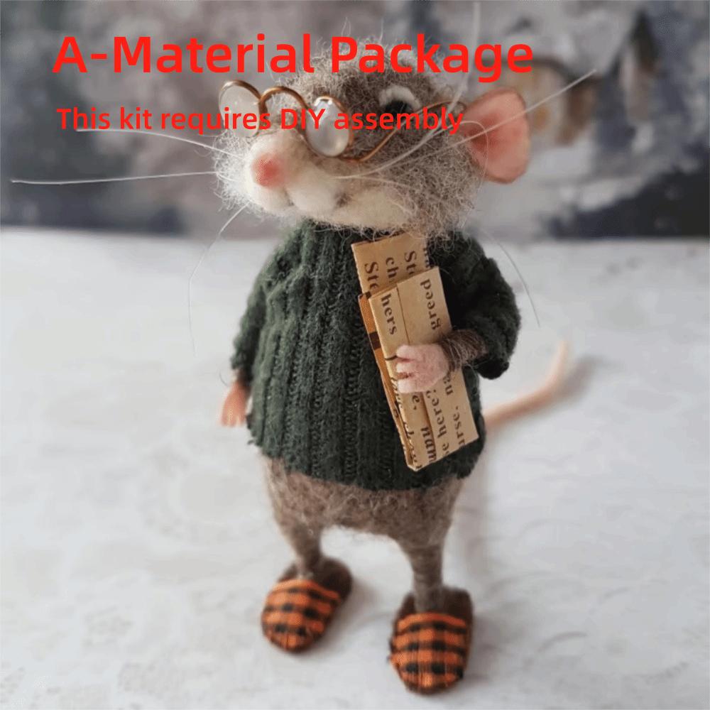 Mouse Doll Christmas Needle Felted Mouse Needle Felted Craft Decorations Cute Needle Felted Mouse Handmade Material Package