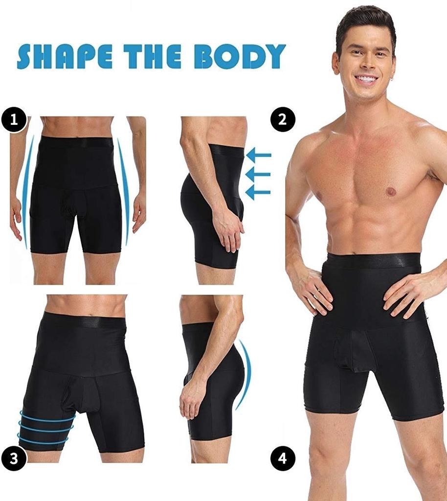 Mens Slimming Underwear Waist Trainer Cinchers Boxer Briefs Tummy Control Shaper Compression Shorts