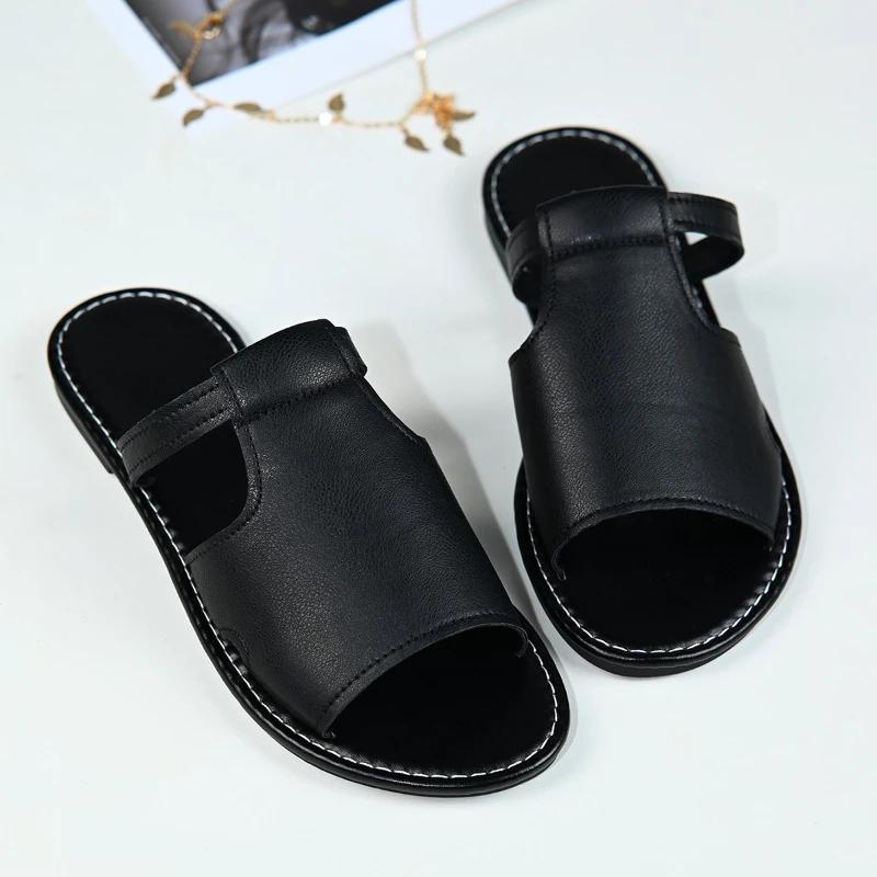 Summer New Arrival Casual Fashion Solid Color Open Toe Slippers Comfortable Non-slip Women's Low Heel Sandals NO:WJ-88