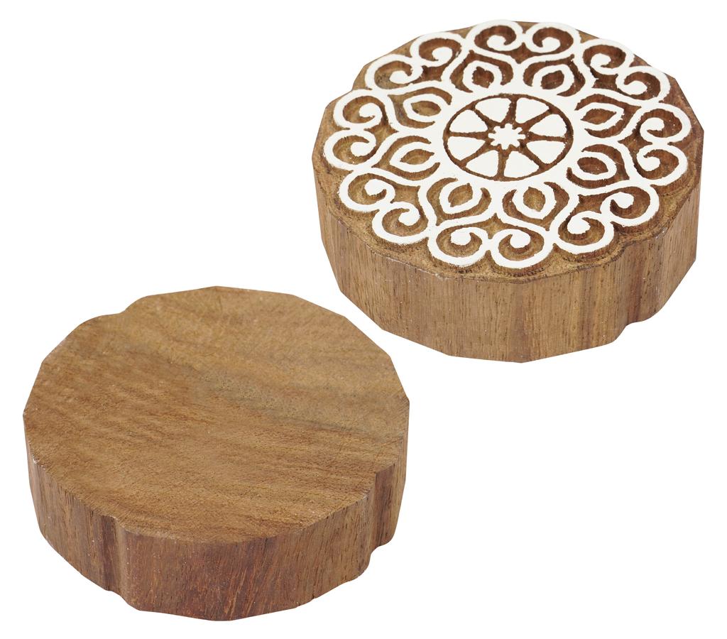IBA Indianbeautifulart Textile Printing Block Mandala Hand Carved Wooden Stamp Wood Block Printing Textile Stamps For Fabric  Pottery Blocks-3