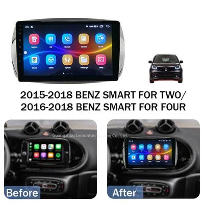 Для BENZ SMART 2015-2018 (9 ДЮЙМОВ, УФ ЧЕРНЫЙ) Рамка для магнитолы, Панель для стереосистемы, Жгут проводов, Адаптер питания