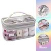 Aylashine Transparent Girly Makeup Visible Beauty Desktop Makeup Travel Storage Clear Rainbow Toiletry Bag with Top Travel Bag Bag, Simple,