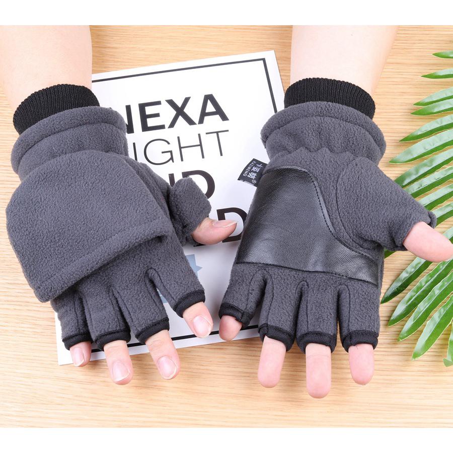 Double Layer Warm Thickened Non-slip Touch Screen Half Finger Cycling Ski Snowboard Fishing Gloves