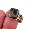 Natural Pietersite Gemstone 925 Solid Sterling Silver Two Tone Ring Size 10 P2d04