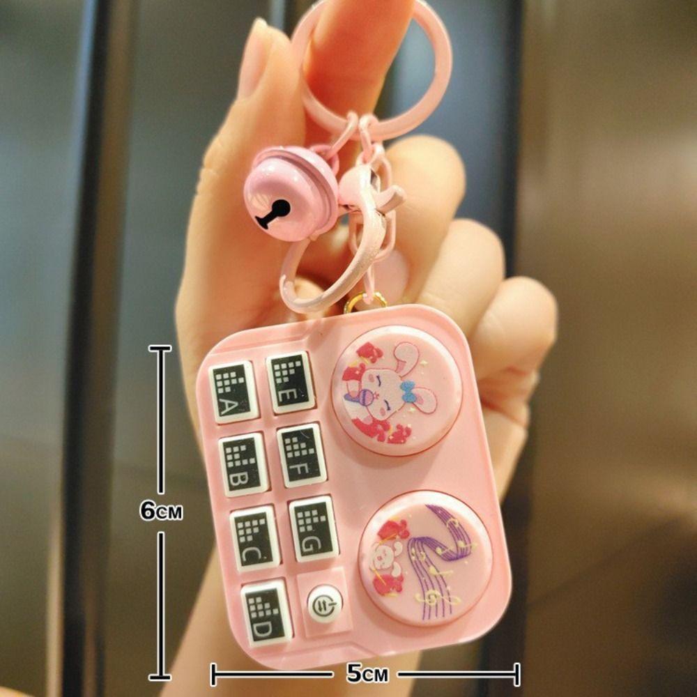 Plastic DJ Processor Kids Toy Mini Piano Pendant Portable Electronic Keyboard Keychain