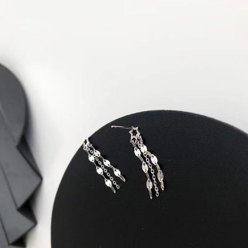 Square Hollow Hexagonal Star Oval Piece Long Tassel Earrings Earrings for Women, Simple Hexagonal Star Earrings