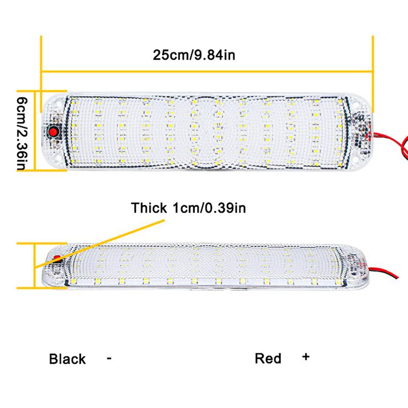 72 светодиодных панели для автомобильного салона, лампа для чтения, высокая яркость, освещение салона для фургона, грузовика, автофургона, лодки, кемпера, полоса освещения 12 В-24 В