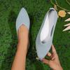 Stretch Knit Ballet Flats Women Loafers Spring Breathable Mesh Flat Shoes Ballerina Moccasins Casual Pointed Toe Boat Shoes
