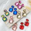 Colorful Rhinestone Geometric Alloy Earrings - Women’s Trendy Party Jewelry