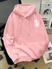 Flowers and Letters Simple Pattern Printed Hoodie, Fashionable Sweatshirt