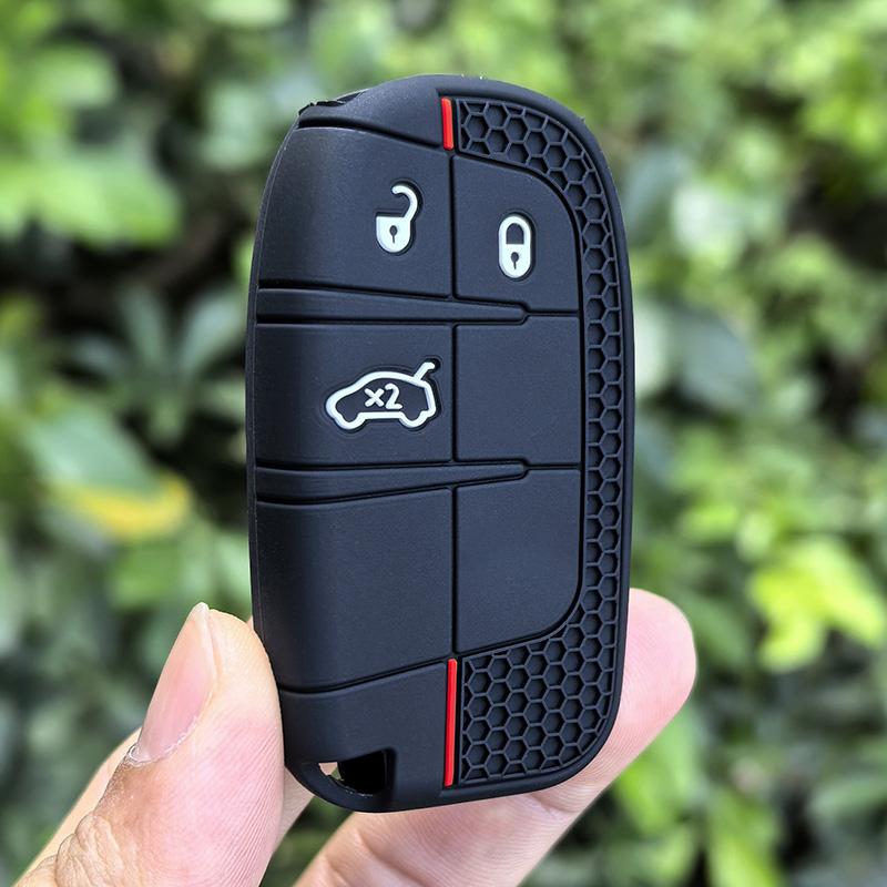 Защита для брелока для Jeep Cherokee Limited Grand Compass Dodge Journey Hellcat Chrysler 300C II Силиконовый чехол для ключа Держатель брелока