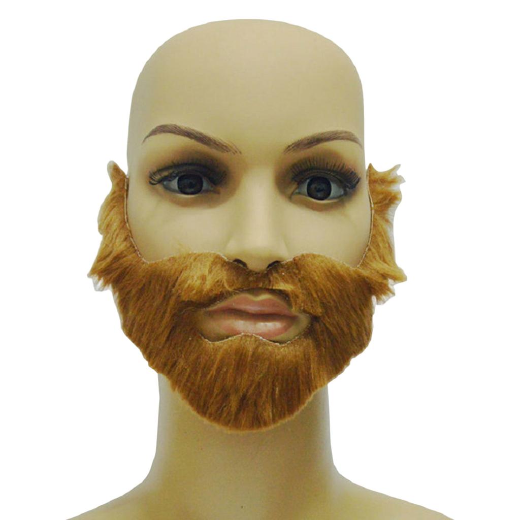Dress Up Fake Beard Makeup Flannel Beard Fake Beard Costume Realistic Halloween Beard Fake Mustaches Cosplay Dress Up Brown