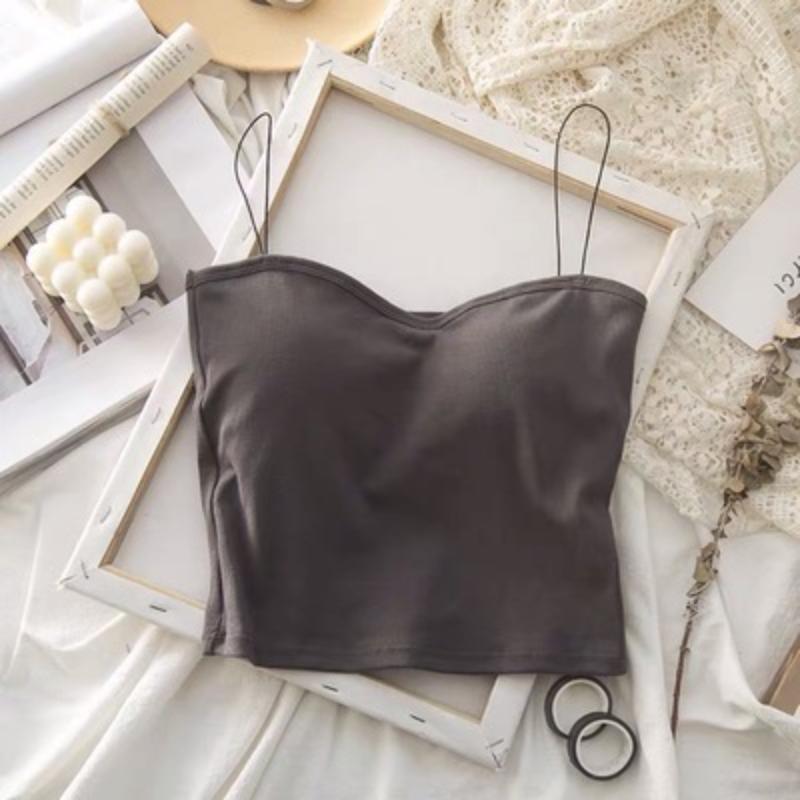 Vest Women Sleeveless Tops Summer Cotton Bustier Soft Elastic Washable Wearresistant Bra Vest Crop Top Seamless Bralette Tees